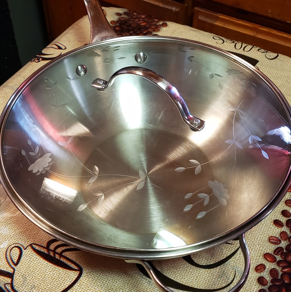 Princess House Heritage® Tri-Ply Stainless Steel Stir Fry Pan 13"